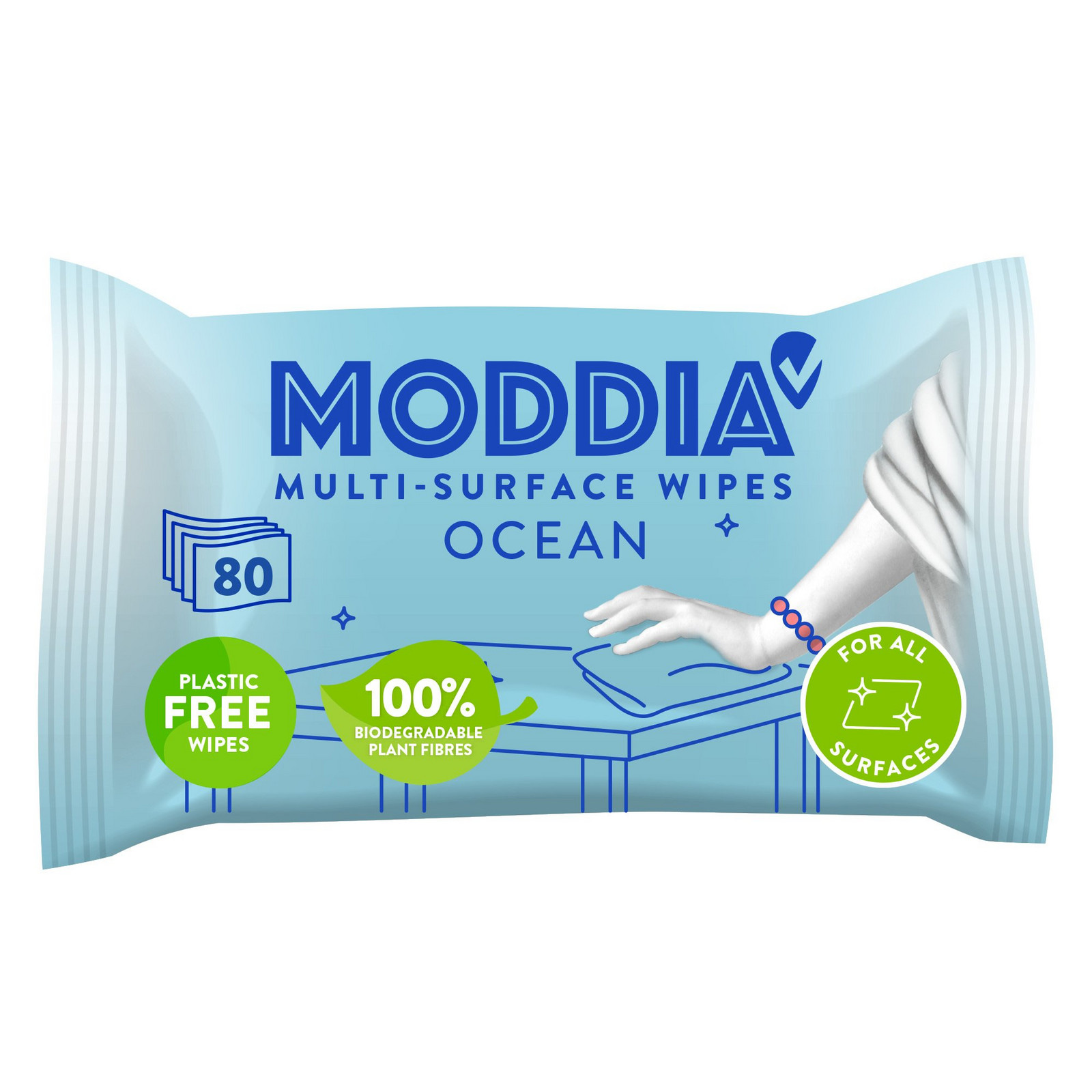 MODDIA Vlhčené úklidové ubrousky oceán 80 ks