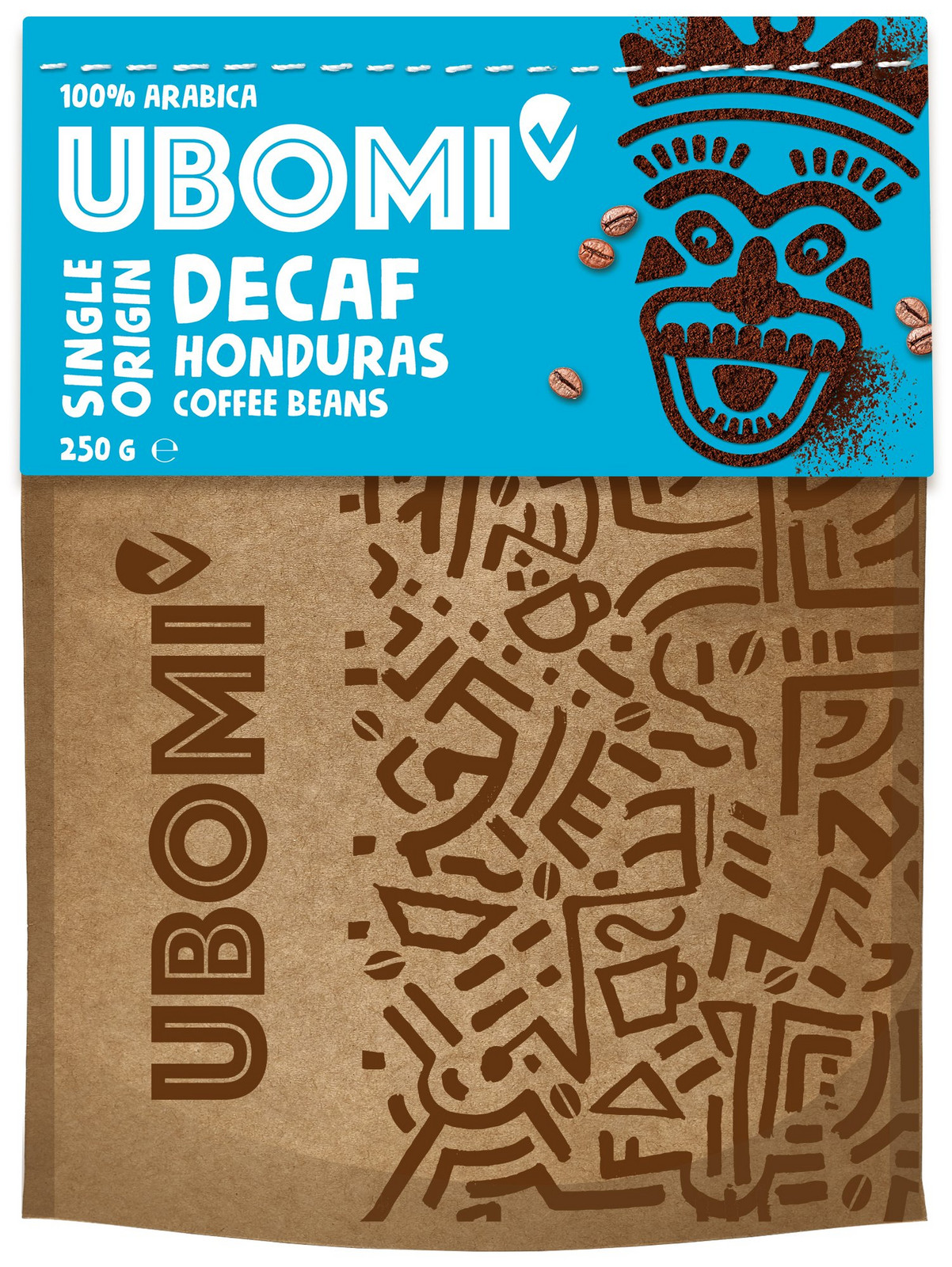 UBOMI Arabica Bezkofeinová zrnková káva CO2 250 g
