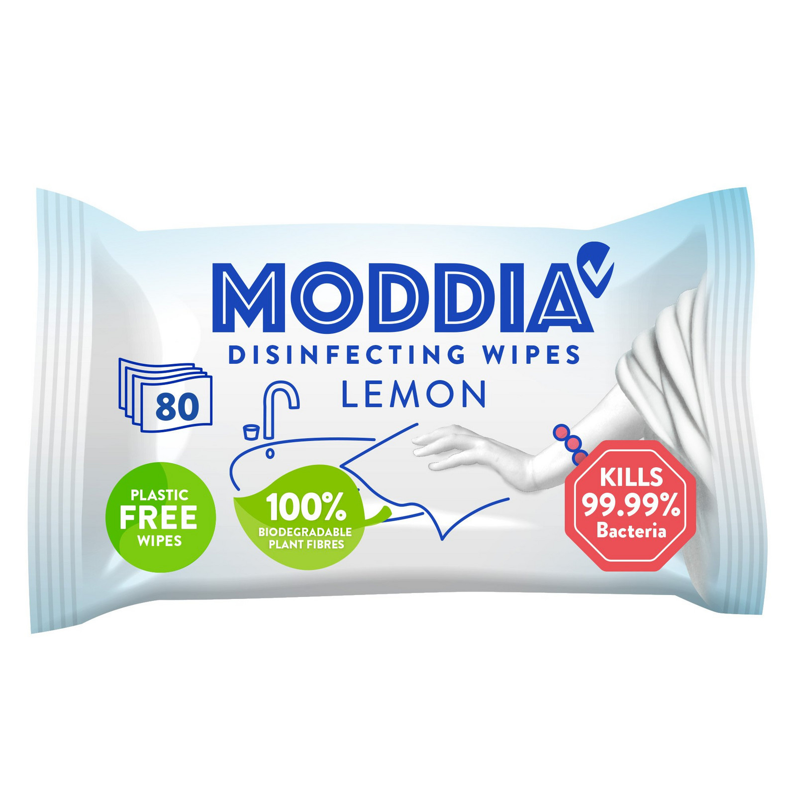 MODDIA Dezinfekční ubrousky citron 80 ks