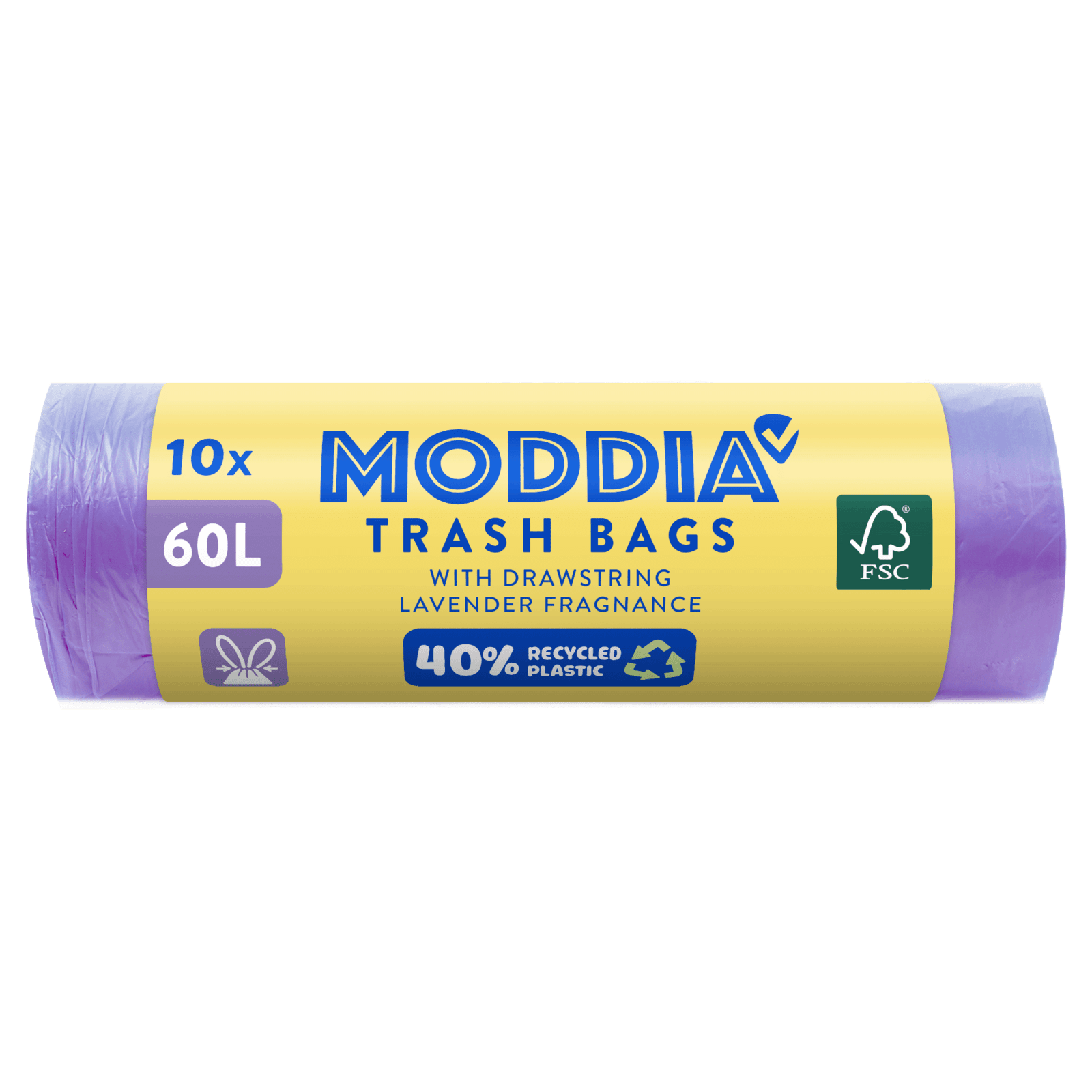 MODDIA Odpadkové pytle s vůní levandule a zatahovací páskou 10 x 60 l