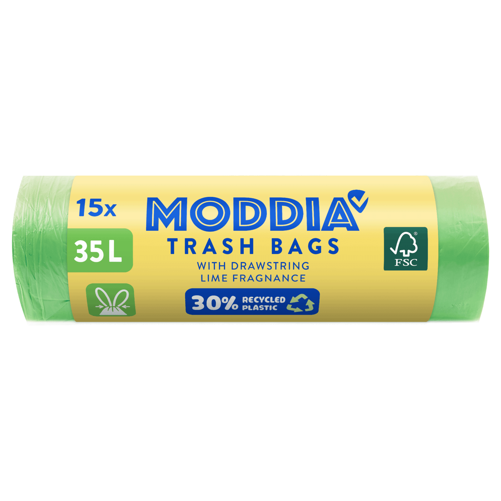 MODDIA Odpadkové pytle s vůní limetky a zatahovací páskou 15 x 35 l