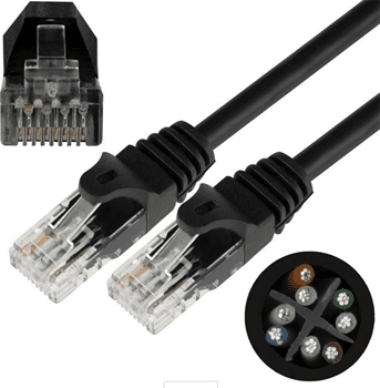 UTP Patch Kabel Neku 2x RJ45 CAT5e 0,25m, černý