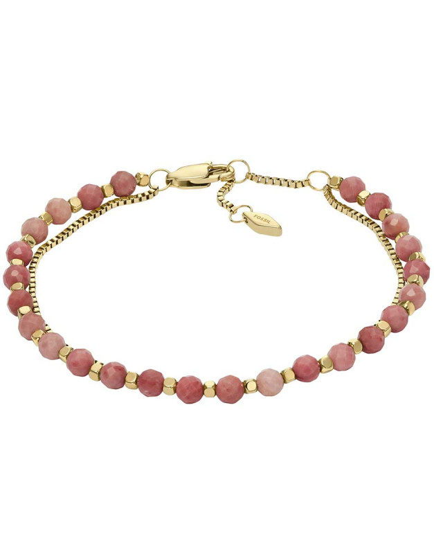 Fossil Překrásný pozlacený dvojitý náramek s korálky JF04682710