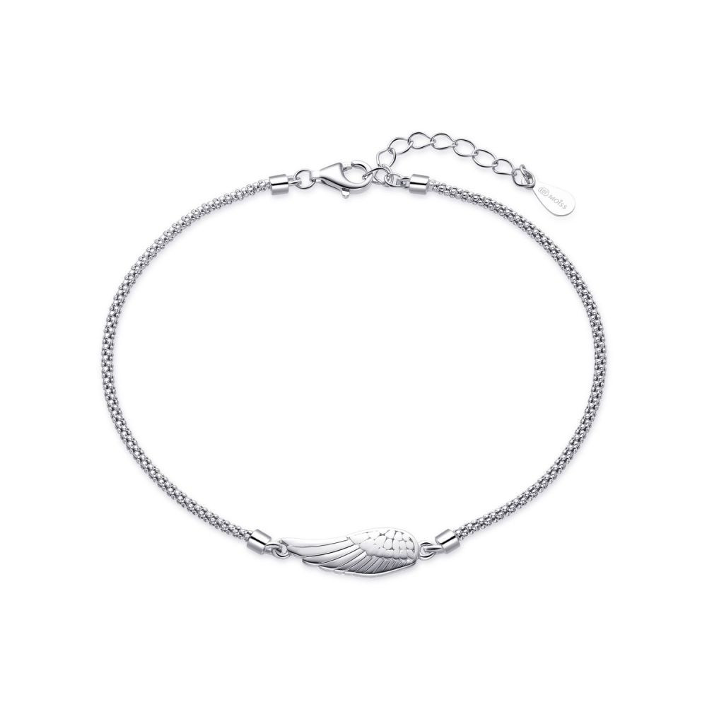 MOISS Jemný stříbrný náramek s andělským křídlem B0000903