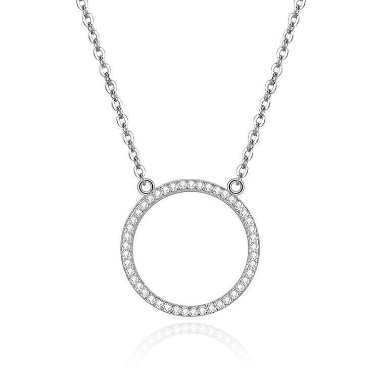 MOISS Stylový stříbrný náhrdelník se zirkony N0000596