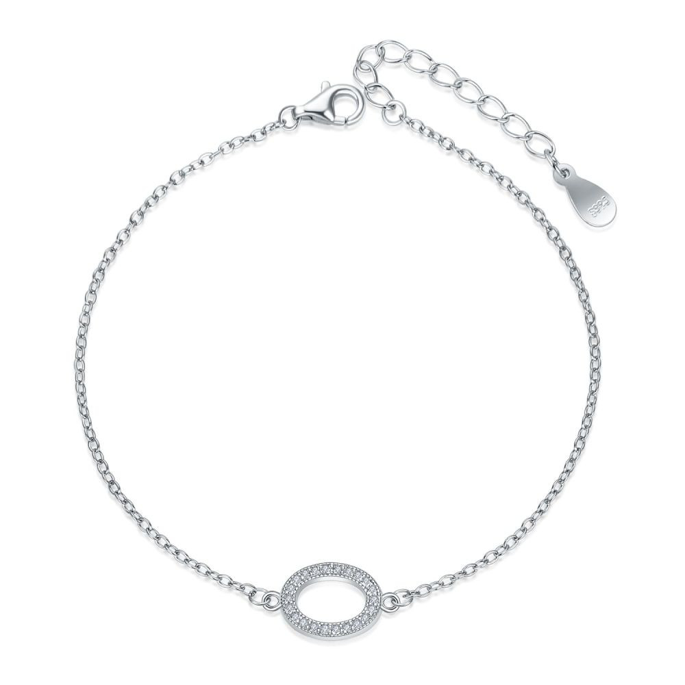 MOISS Něžný stříbrný náramek s oválnou ozdobou B0000523