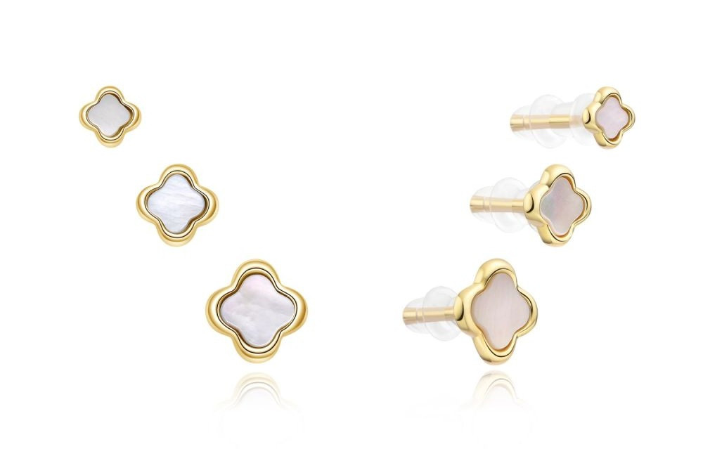 MOISS Pozlacená sada půvabných náušnic pecky E0004637