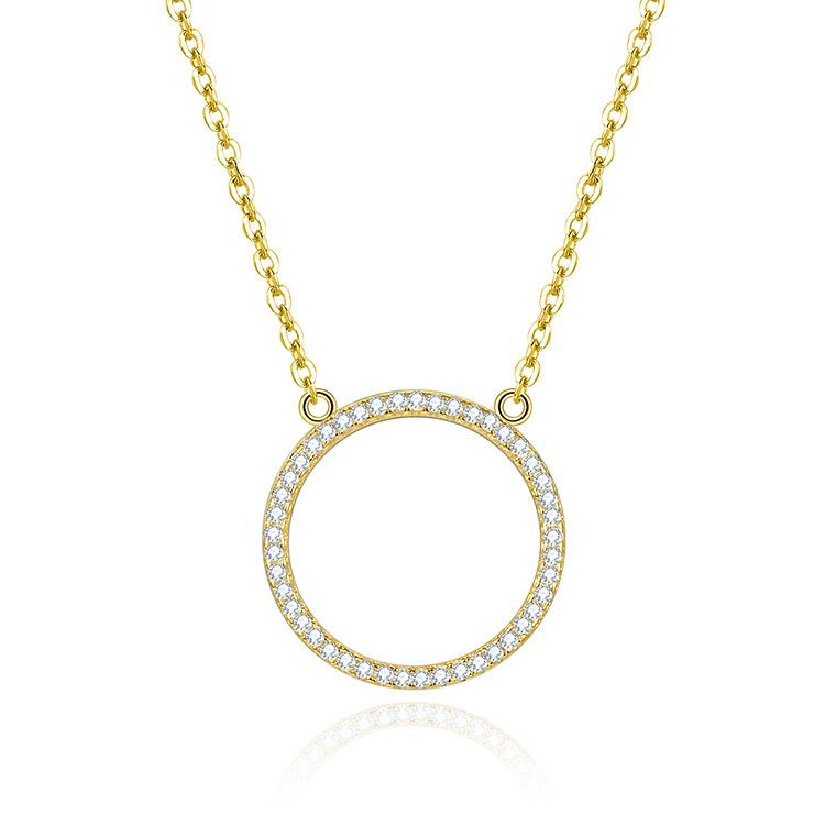 MOISS Stylový pozlacený náhrdelník se zirkony N0000572