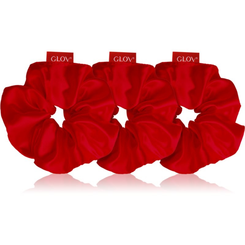 GLOV Satin Scrunchies S/M/L gumičky do vlasů Red 3 ks