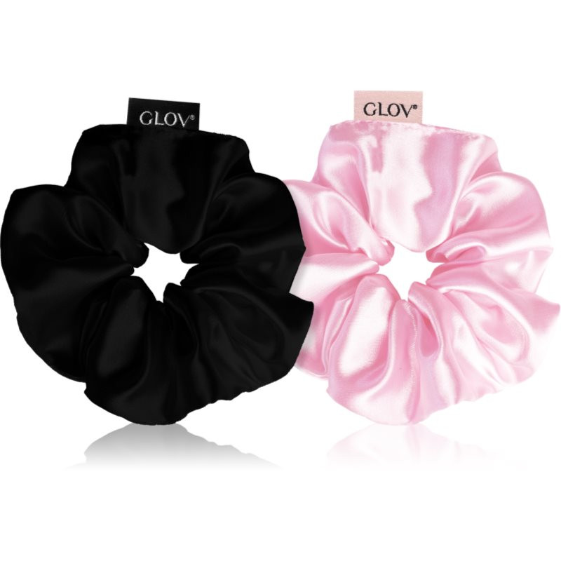 GLOV Satin Scrunchies S gumičky do vlasů Pink/Black 2 ks