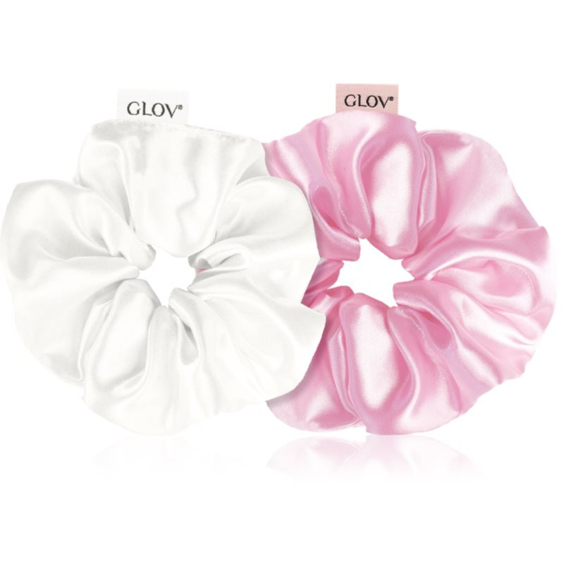 GLOV Satin Scrunchies M gumičky do vlasů Beige/Pink 2 ks
