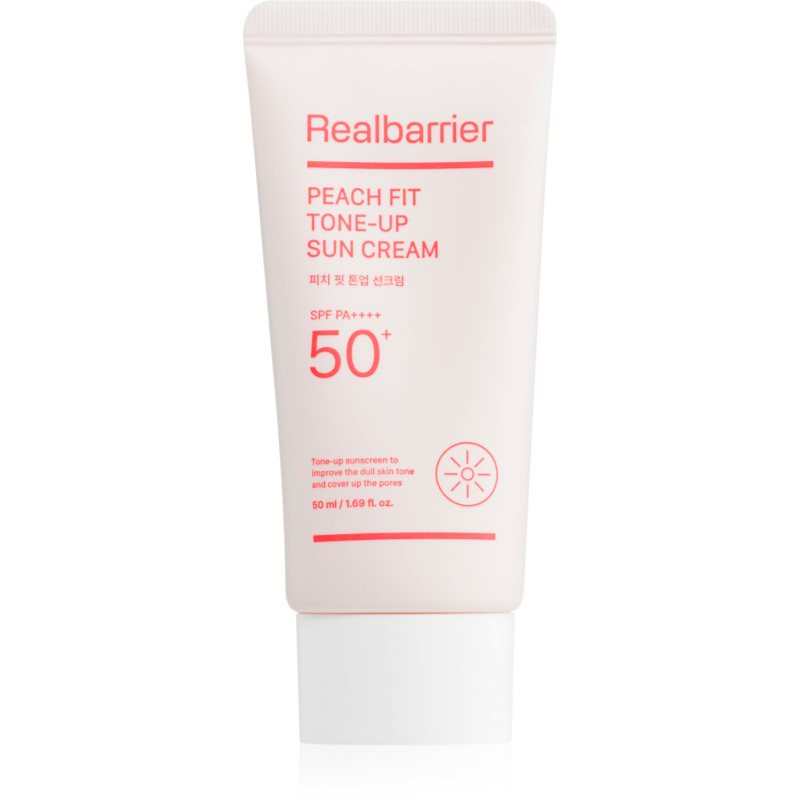 Real Barrier Peach Fit Tone-Up Sun Cream ochranný tónovací krém na obličej SPF 50+ 50 ml