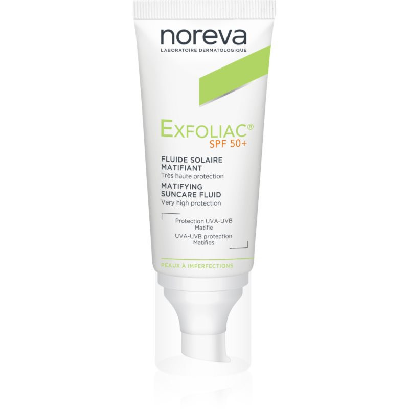Noreva Exfoliac Mattifying Suncare Fluid SPF 50+ ochranný matující fluid na obličej SPF 50+ 40 ml