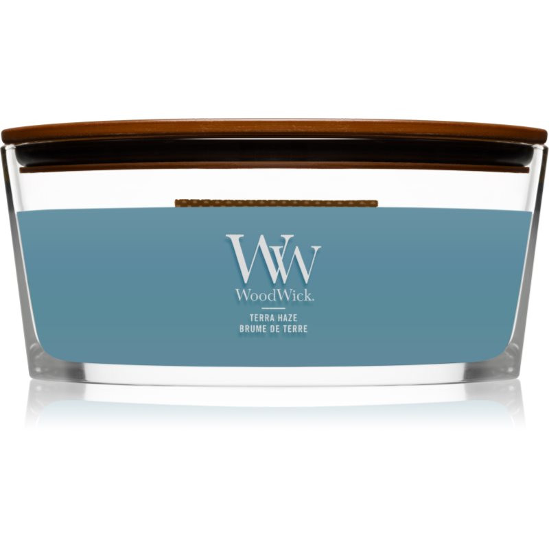 Woodwick Terra Haze vonná svíčka s dřevěným knotem (hearthwick) 453 g