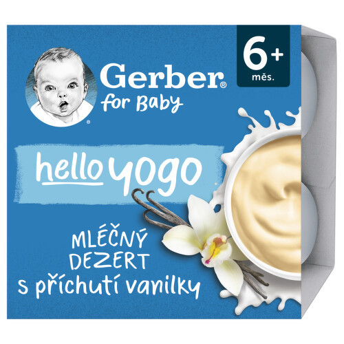 Gerber Hello yogo mléčný dezert vanilkový 4x100g 6M+