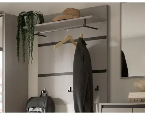 Předsíňový šatní panel Jaru, šedý