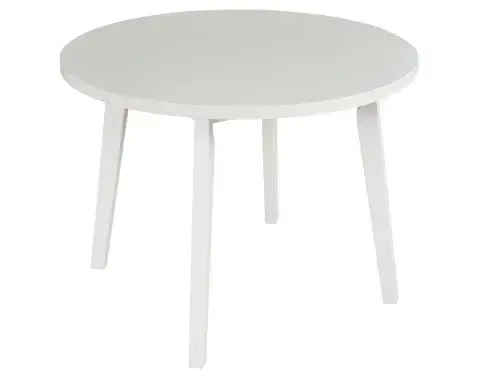 Kulatý jídelní stůl Norveg 100 cm, bělená borovice/bílý