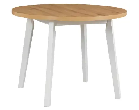 Kulatý jídelní stůl Norveg 100 cm, dub artisan/bílý