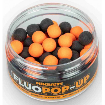 MIKBAITS - Plovoucí boilies MINI FLUOPOP-UP 100ml 10mm Broskev Pepř