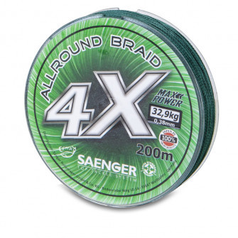 Saenger šňůra 4X Allround Braid 200m 0,45mm zelená-1970245