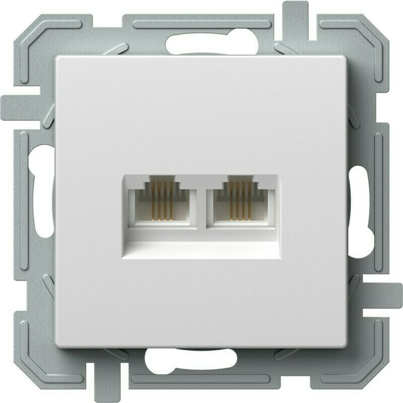 Zásuvka telefonní TEM Logiq 2× RJ11 bílá