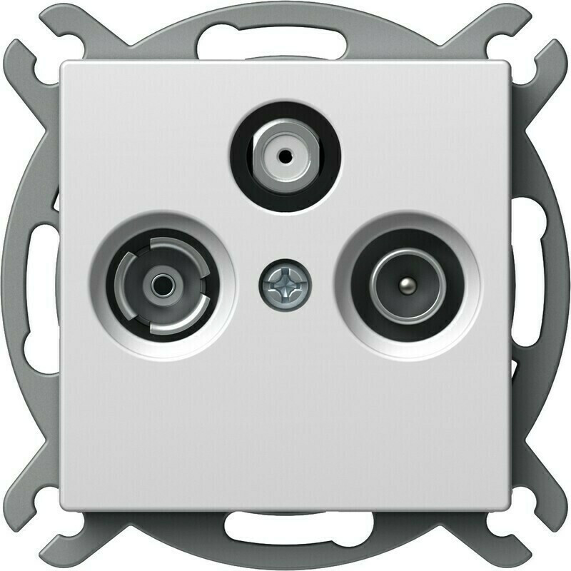 Zásuvka anténní koncová TEM Logiq TV/R/SAT bílá