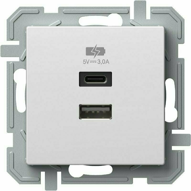 Zásuvka nabíjecí USB TEM Logiq bílá