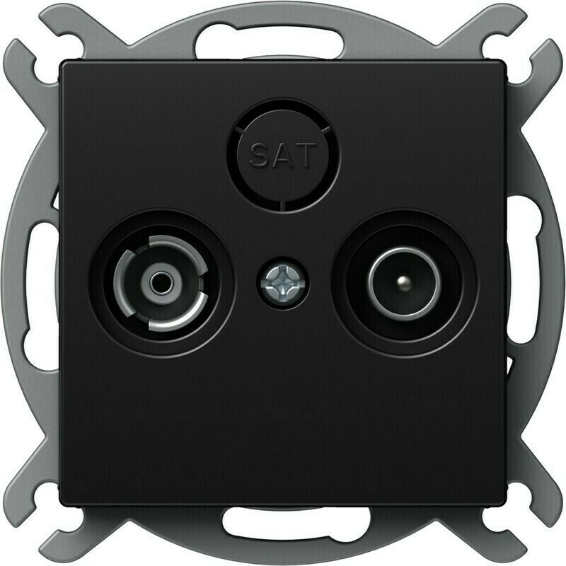 Zásuvka anténní průchozí TEM Logiq TV/R černá