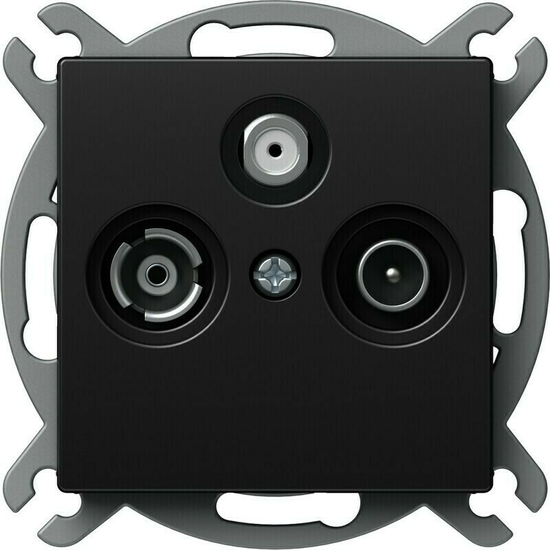 Zásuvka anténní koncová TEM Logiq TV/R/SAT černá