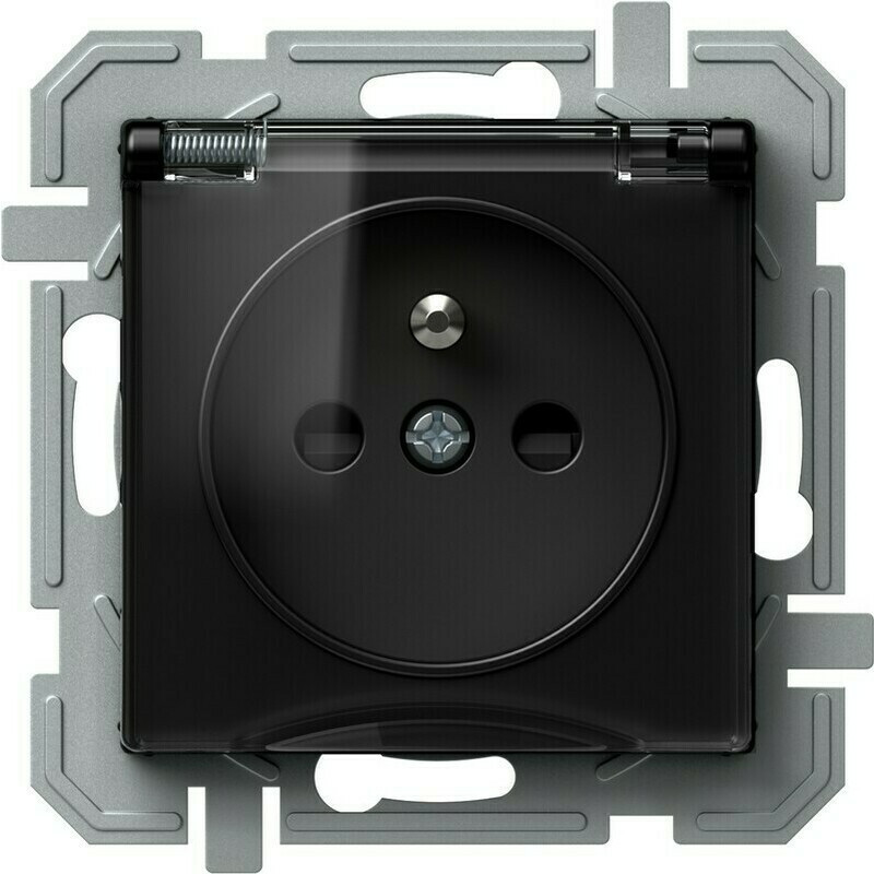 Zásuvka 230 V jednonásobná TEM Logiq IP 44 černá