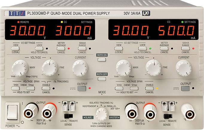 Aim TTi PL303QMD-P laboratorní zdroj s nastavitelným napětím, 0 - 30 V/DC, 0 - 3 A, 180 W, výstup 2 x, 51180-0900