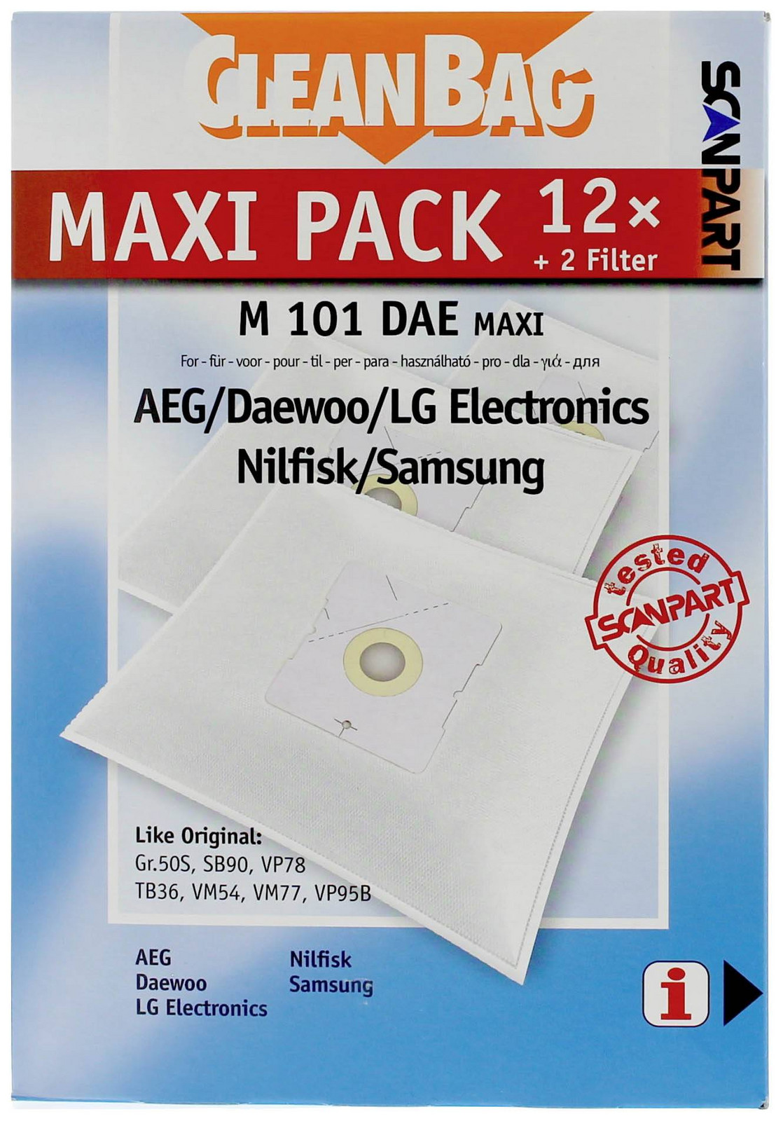 ScanPart Maxipack kompatibel mit Daewoo Typ RC 105 2687422101 sáčky do vysavače