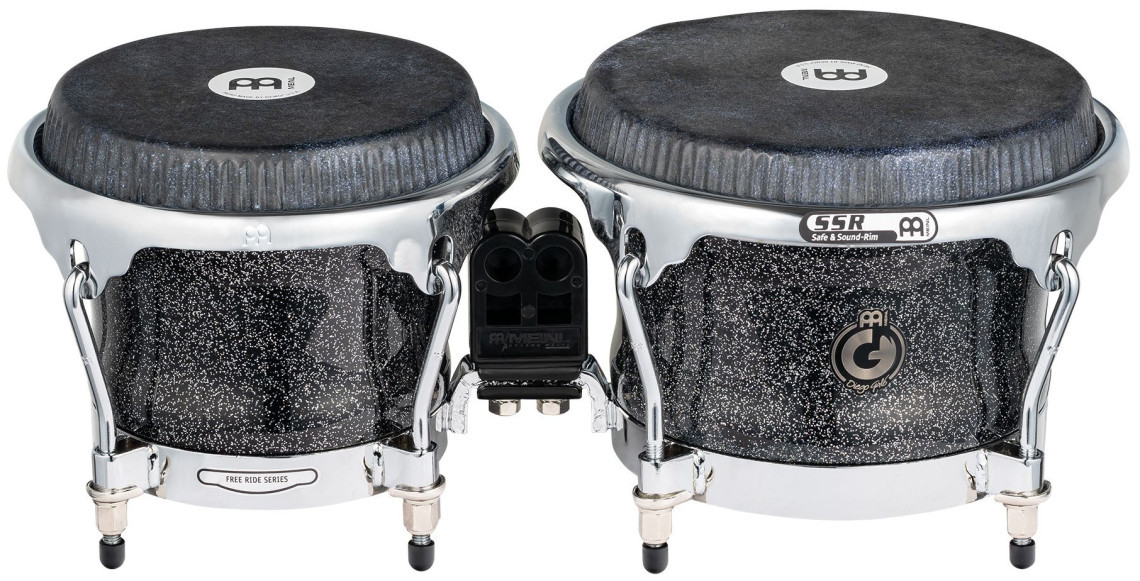 Meinl DG400MS Artist Bongo Diego Galé 7” & 8 1/2” REMO Black Calfskin Skyndeep - Midnight Star