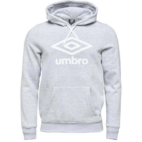 Umbro LARGE LOGO HOODIE ESSENTIALS Pánská mikina, šedá, velikost