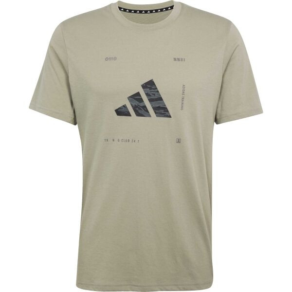 adidas CAMO LOGO TEE Pánské tričko, khaki, velikost