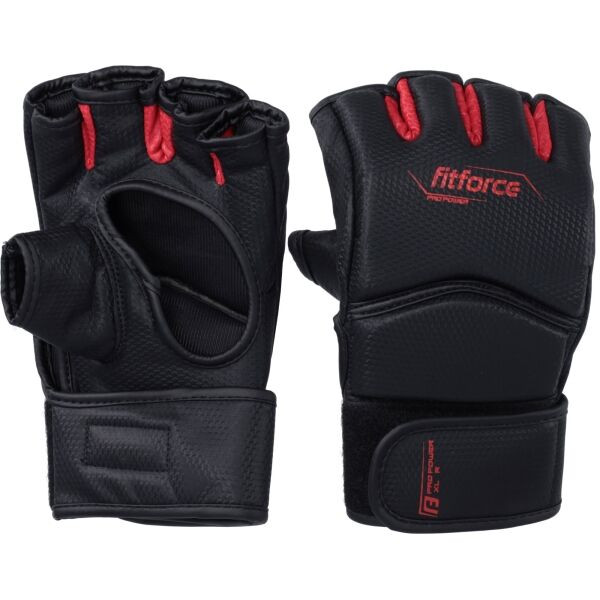 Fitforce PRO POWER MMA bezprsté rukavice, černá, velikost