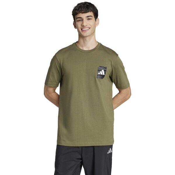 adidas CAMO TEE Pánské triko, khaki, velikost