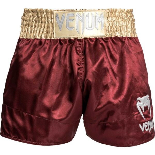 Venum CLASSIC MUAY THAI SHORTS Kraťasy na thajský box, vínová, velikost