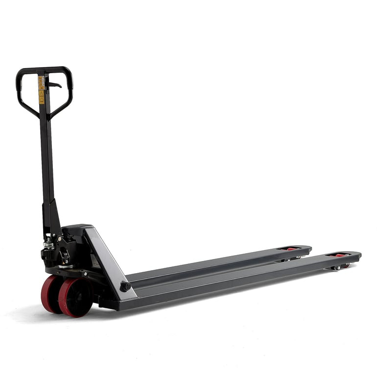 Paletový vozík BOOST, s rychlozdvihem, 2000 kg, 2000 mm, tandemová PU kola, šedý