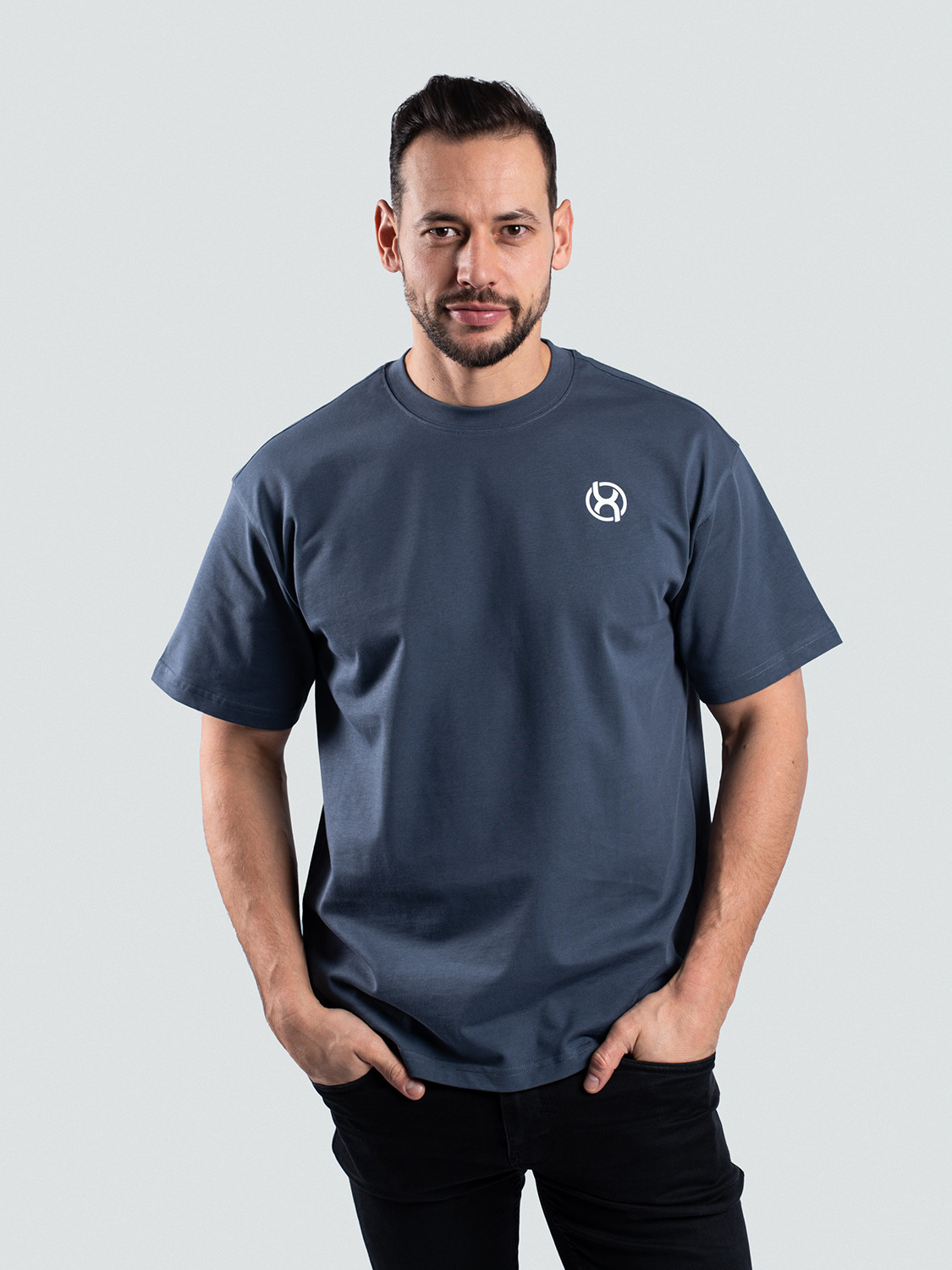 BrainMax pánské bavlněné triko, tmavě modré Velikost: XL