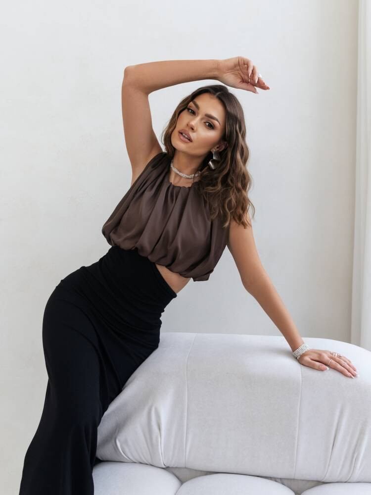 Černé a hnědé večerní šaty Cocomore