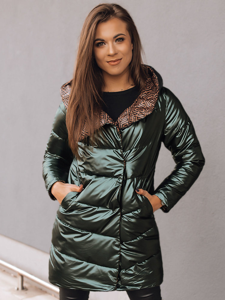 Dámská bunda DELSY LONG zelená Dstreet