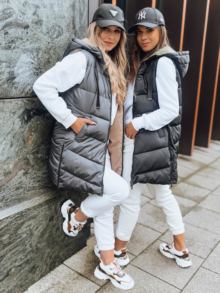 Dámská oboustranná vesta ONADE Barva tmavě šedá DSTREET