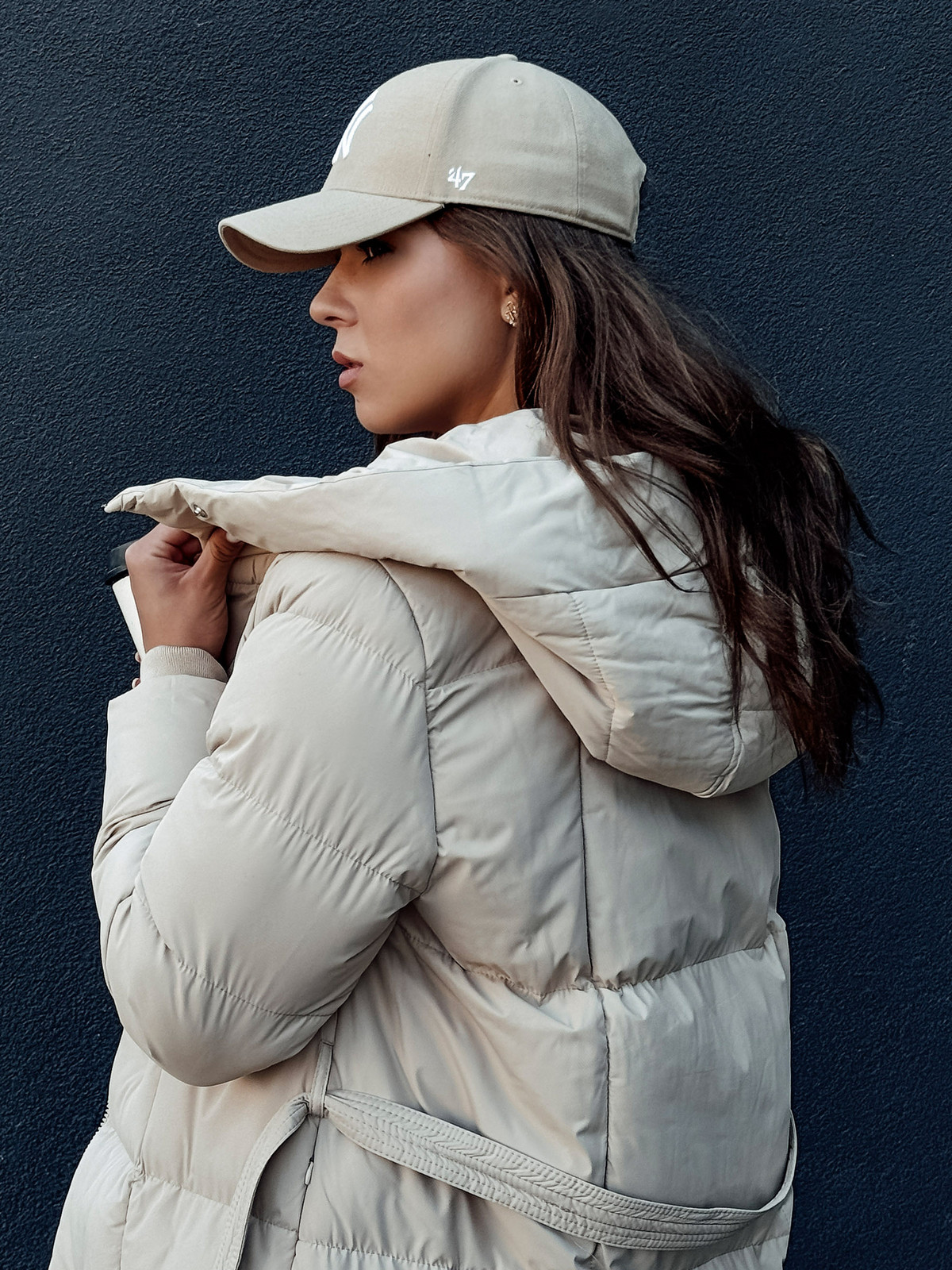 Płaszcz pikowany damski CLOUTIQUE beżowy Dstreet