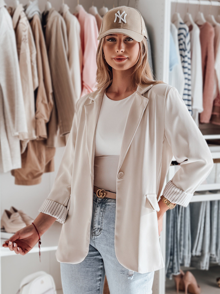 Marynarka damska one size oversize RESIDAL jasnobeżowa Dstreet