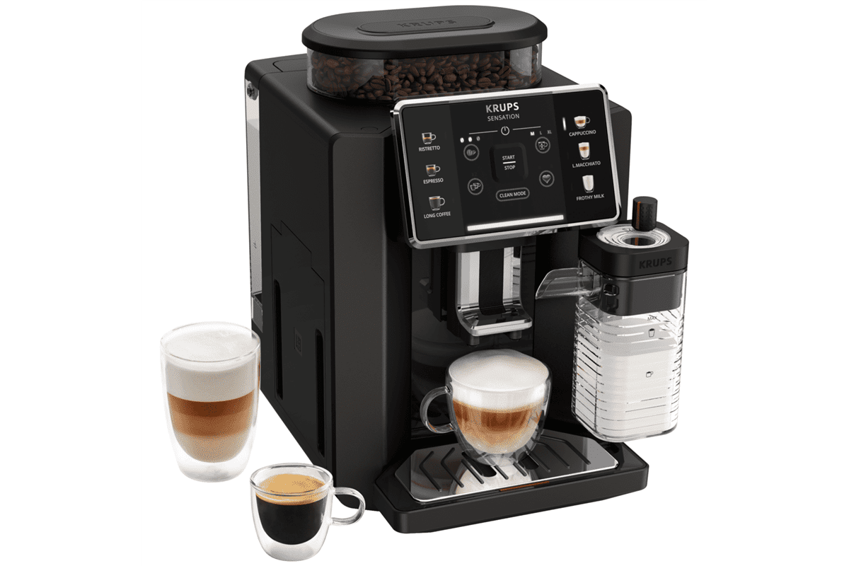 Automatický kávovar KRUPS Sensation Milk EA912910 Tmavě šedý/Černý