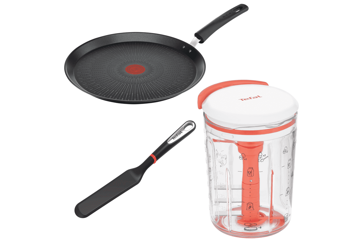 Akční set na palačinky Tefal Unlimited palačinková pánev, Pancake Express a Ingenio obracečka