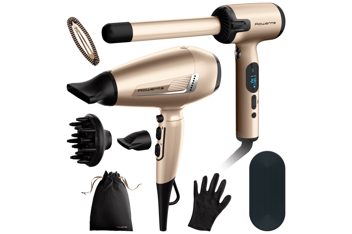 Akční set spotřebičů na vlasy Rowenta Tresor kulma a fén na vlasy