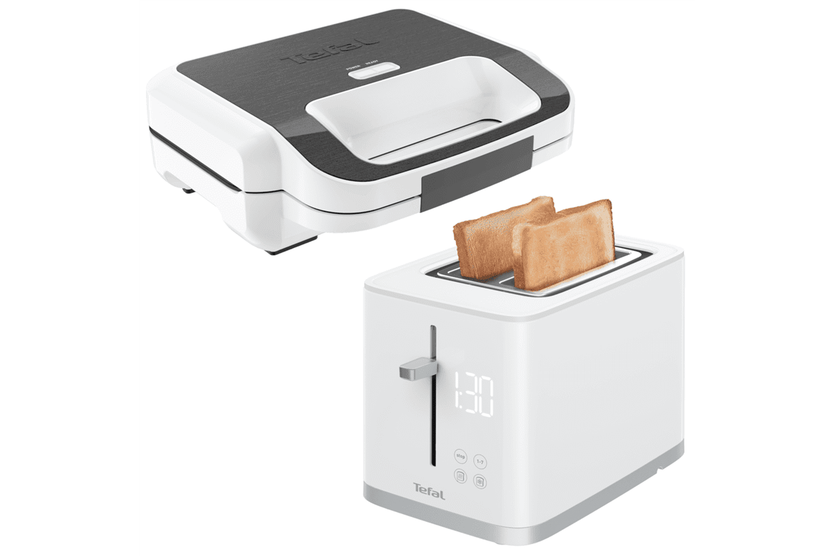 Akční set snídaňových spotřebičů Tefal Multiplates Snack XL topinkovač a Sense sendvičovač