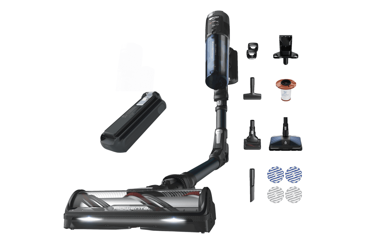 Akční set tyčový vysavač Rowenta X-Force Flex 13.60 Animal Aqua a příslušenství baterie